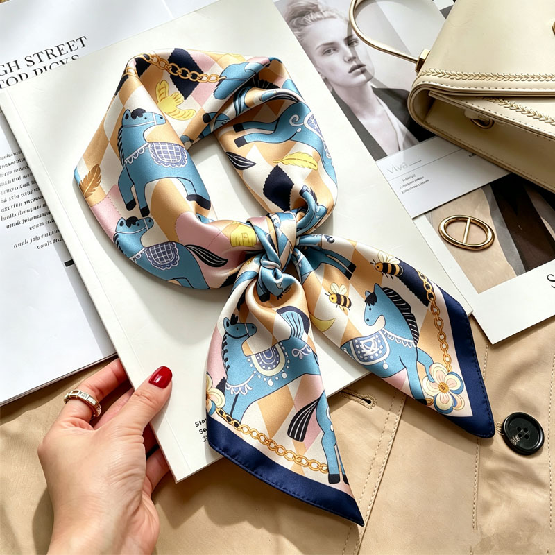 Luxury Skincare Headband - Ladies Handkerchiefs Hair Silk Scarf 70*70cm