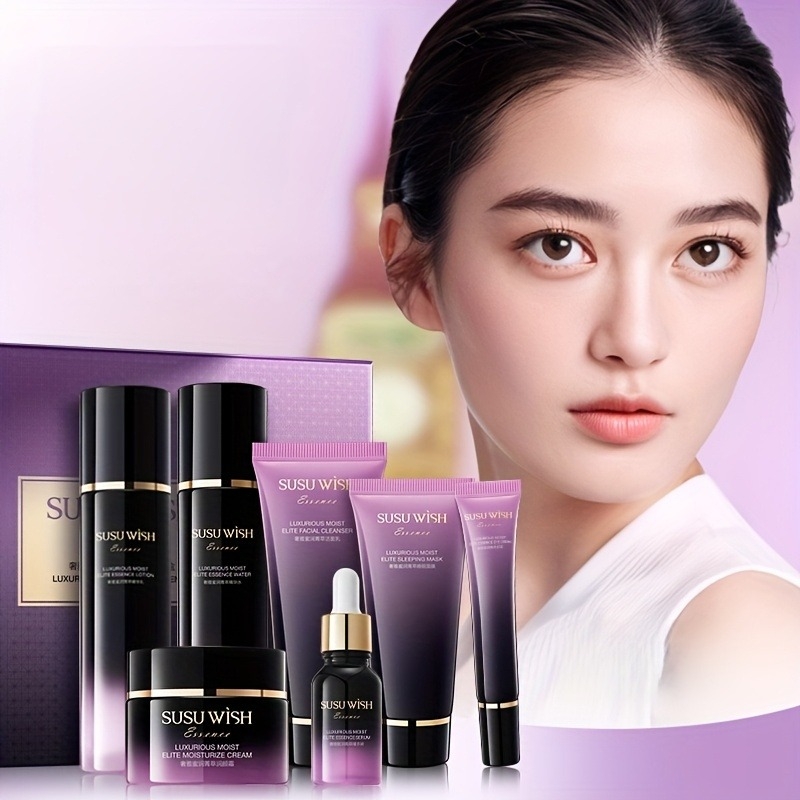 Luxury Skincare Ingredients - Luxurious and Elegant Nine-Piece Moisturizing Essence