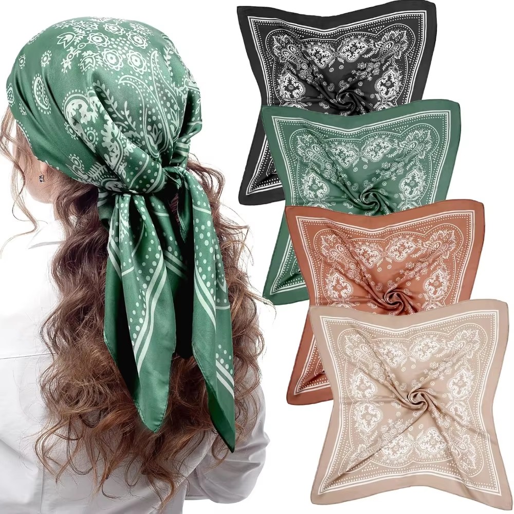 Luxury Skincare Headband - Luxury Brand Silk Square Paisley Scarf
